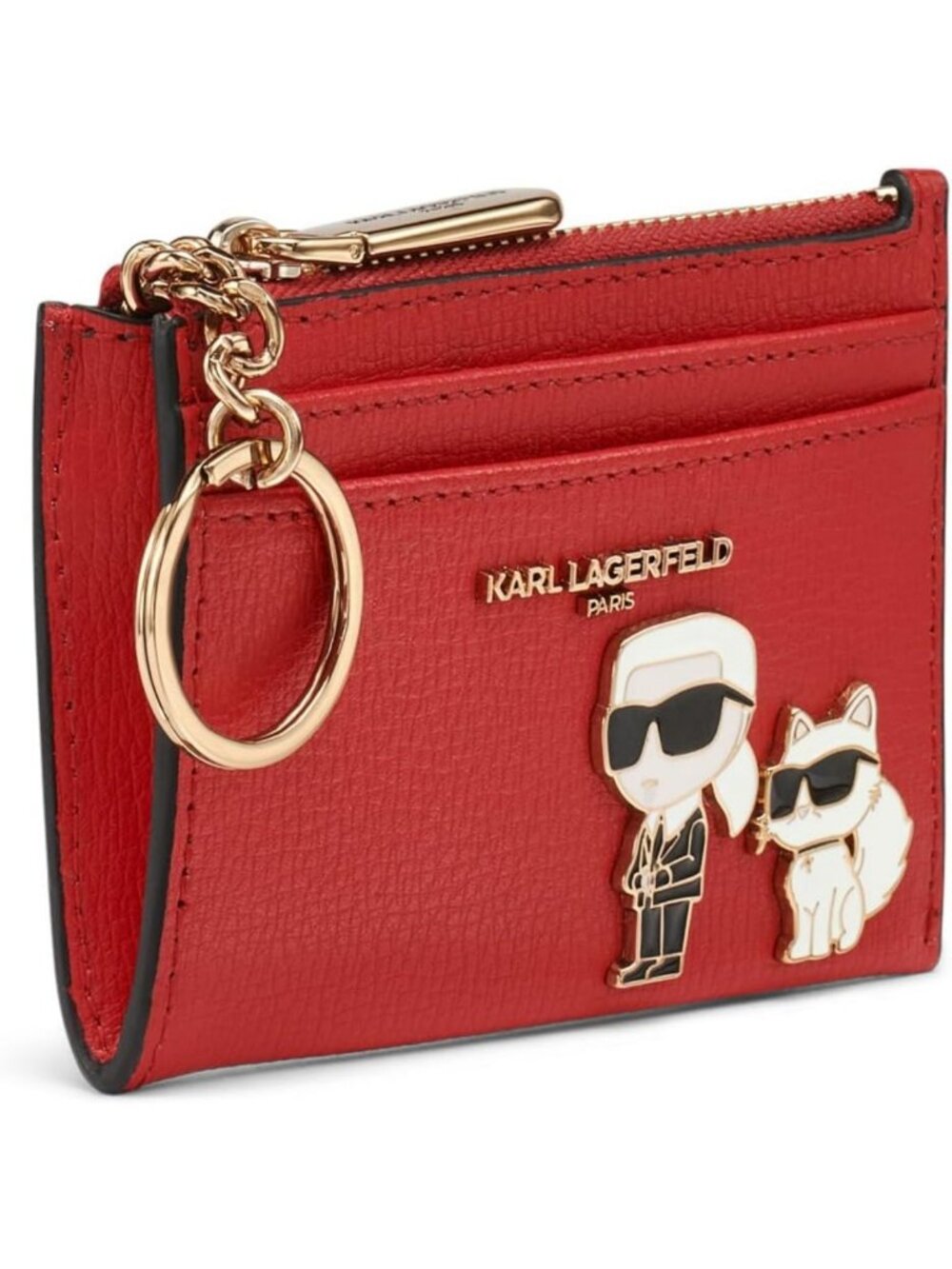 Chic Red Zip Card Holder, Stylish Wallet for Cards & Cash, Compact & Functional - Picture 2 of 5